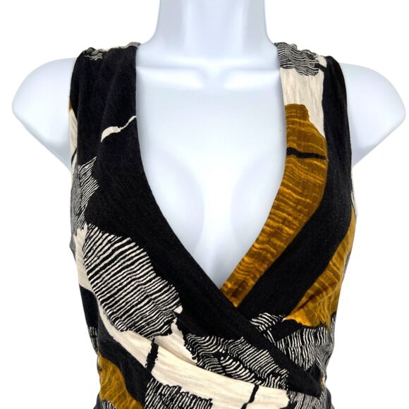 Deletta Anthropologie Abstract Print Sleeveless V-Neck Dress Size Small NWT - Picture 3 of 12
